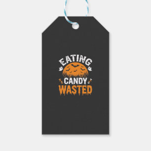 Etiqueta Para Presente Comendo Doce Desperdiçou o Design de Halloween_1