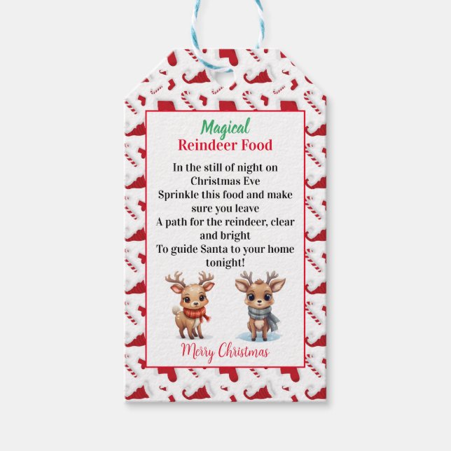 Etiqueta Para Presente Comida de Reindeer mágico (Frente)