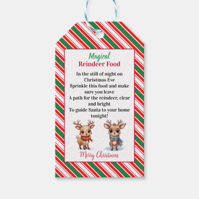 Etiqueta Para Presente Comida de Reindeer mágico (Frente)