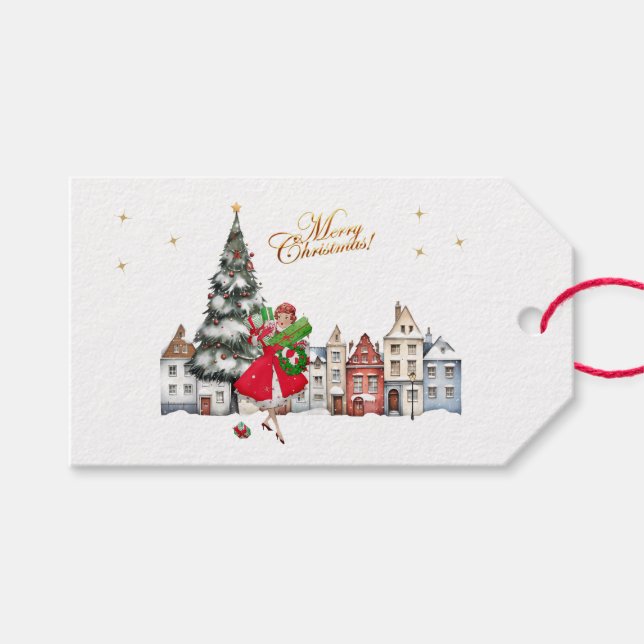 Etiqueta Para Presente compra de Natal de 1950 (Frente (horizontal))
