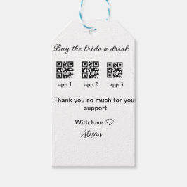 Etiqueta Para Presente comprar bebida para a noiva ler código QR obrigado