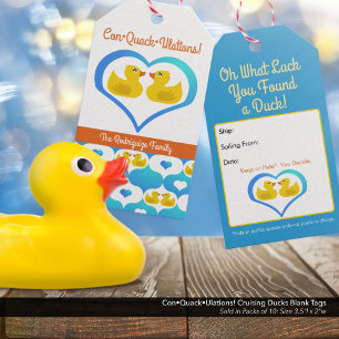 Etiqueta Para Presente Con ・ Quack ・ Ulações! Vazio de Patos Cruzadores