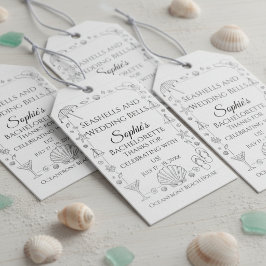 Etiqueta Para Presente Conchas Marinhas e Sininhos de Casamento Bela Solt