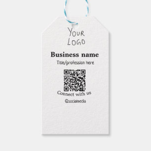 Etiqueta Para Presente Conectar-se com o logotipo de empresa QR nome de m