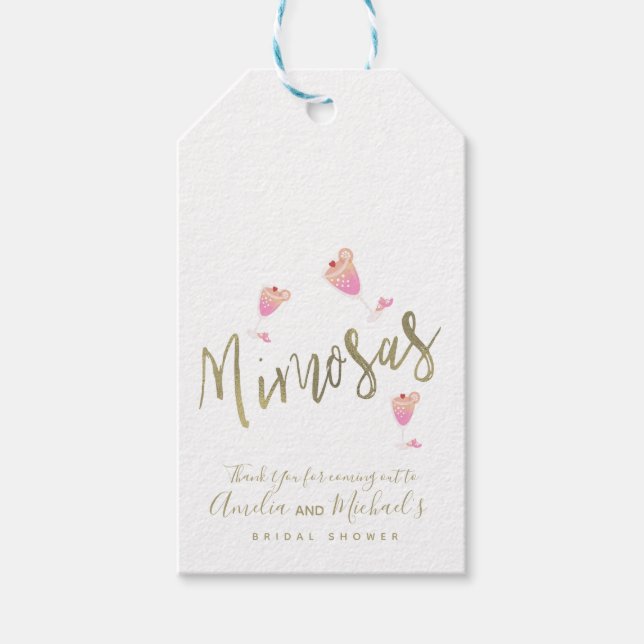 Etiqueta Para Presente Confete de Agradecimento para Chá de Noiva Rosa Mi (Frente)