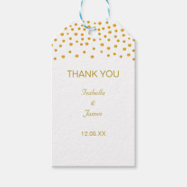 Etiqueta Para Presente Confete Dourado em Preto e Branco