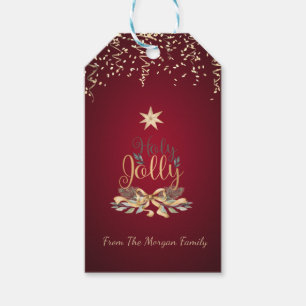 Etiqueta Para Presente Confete Festivo, Sininhos de Natal, Estrela, Verme