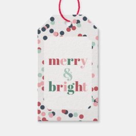 Etiqueta Para Presente Confetes de Natal Alegre e Brilhante