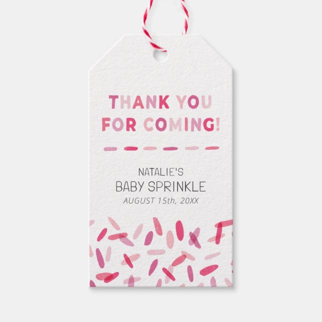 Etiqueta Para Presente Confetti Sprinkles Baby Girl Sprinkle Favor (Frente)