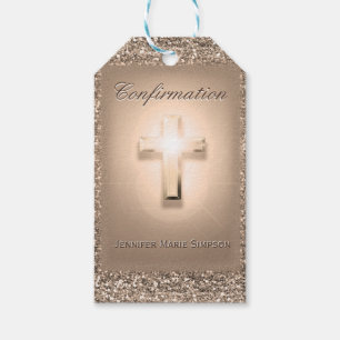 Etiqueta Para Presente Confirmação com Cruz Brilhante