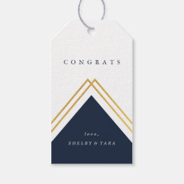 Etiqueta Para Presente Congrats Geométrico Moderno Faux Foil 