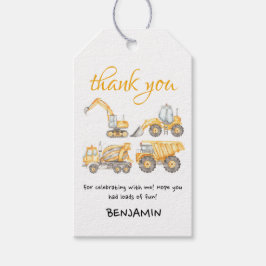 Etiqueta Para Presente Construção Aniversário do Partido dos Caminhões