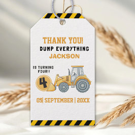 Etiqueta Para Presente Construction Birthday Boy 4 | Dump Truck