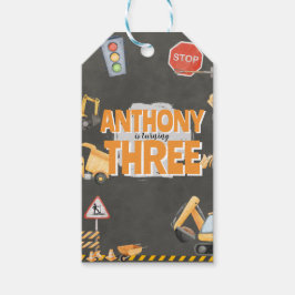 Etiqueta Para Presente Construction Birthday Invitation