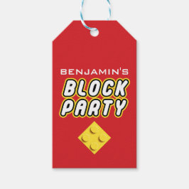 Etiqueta Para Presente Construtor de Bricks Coloridos de Festas de BLOCOS