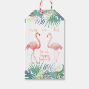 Etiqueta Para Presente Conto de fadas bonito para dois o flamingo -