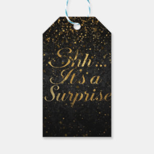 Etiqueta Para Presente Convite de Aniversário Surpresa Confetes Elegante