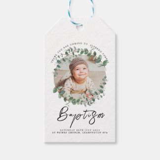 Etiqueta Para Presente Convite de batismo infantil minimalista com foto