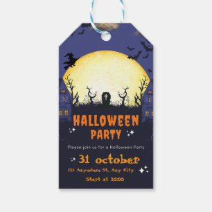 Etiqueta Para Presente Convite de cartão para festa de Halloween assustad