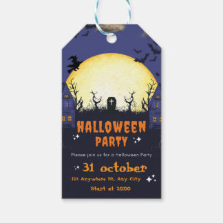 Etiqueta Para Presente Convite de cartão para festa de Halloween assustad