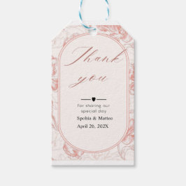 Etiqueta Para Presente Convite de Casamento com Arco Floral Elegante Rosa