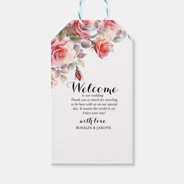 Etiqueta Para Presente Convite de Casamento Floral Boho Blush (Frente)