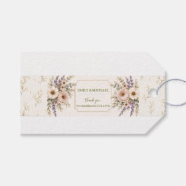 Etiqueta Para Presente Convite de Casamento Floral Lavanda Rosa Elegante