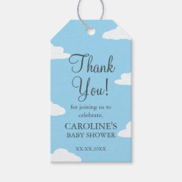 Etiqueta Para Presente Convite de Chuvada de Bebê Céu Azul Agradecimento 
