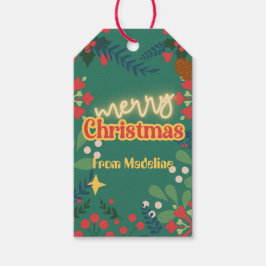 Etiqueta Para Presente Convite de festas de Natal moderno e retrógrado