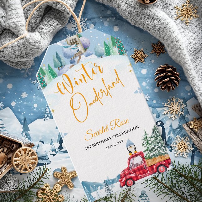 Etiqueta Para Presente convites para primeiros aniversarios invernais (Criador carregado)