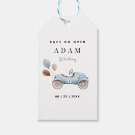 Etiqueta Para Presente Convocação de Aniversário do Carro Race, Um Aniver