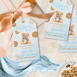Etiqueta Para Presente Cookies and Milk Baby Shower - Teddy Baby Shower