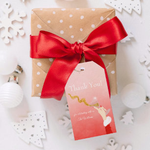 Etiqueta Para Presente Copo de Martini Derramando Brilho de Natal Festa