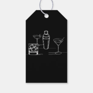 Etiqueta Para Presente Coquetéis Minimal Modern Black & White Party