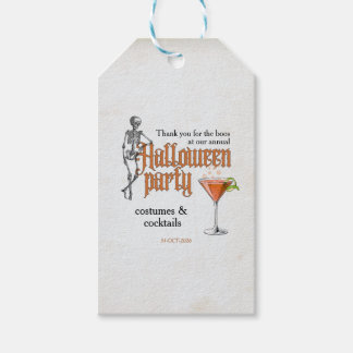 Etiqueta Para Presente Coquetel Engraçado de Esqueleto Festa de Halloween