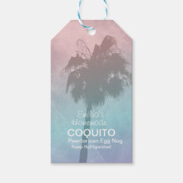 Etiqueta Para Presente Coquito De Recipiente De Coco De Ovo Nog Palm Tree