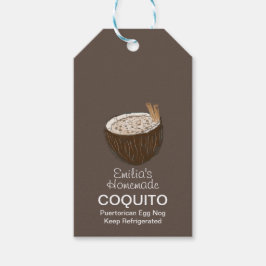 Etiqueta Para Presente Coquito Recipiente De Coco De Coco Ovo Nog Etiquet