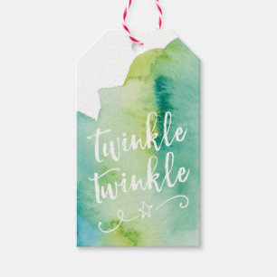 Etiqueta Para Presente Cor aquosa verde Marcas de presente de Natal Twink