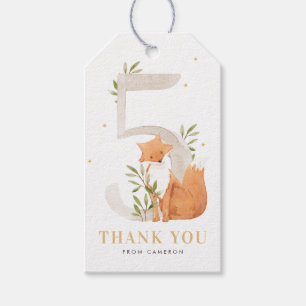 Etiqueta Para Presente Cor da Água Cura Fox Woodland Quinta Festa de aniv