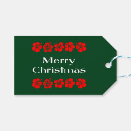 Etiqueta Para Presente Cor das Bandas de Flor Vermelho Feliz Natal