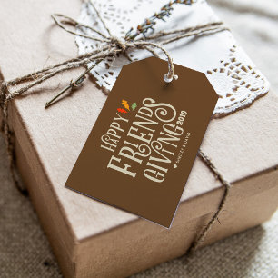 Etiqueta Para Presente Cor de Friendsgiving   do outono