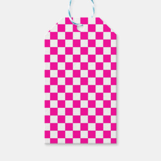 Etiqueta Para Presente Cor-de-rosa e branco-neon verificados