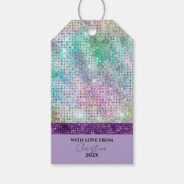 Etiqueta Para Presente Cor-de-rosa Púrpura Simples Moderno