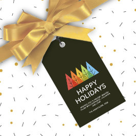 Etiqueta Para Presente Cor Geométrica Moderna Sobreposição de Natal