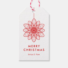 Etiqueta Para Presente Cor personalizada Feliz Natal flor minimalista