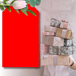 Etiqueta Para Presente Cor Sólido Vermelha | Clássico | Elegante | Evoluç