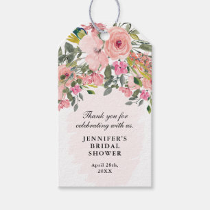 Etiqueta Para Presente Cora floral cor-de-rosa