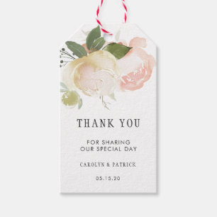 Etiqueta Para Presente Cora o obrigado cor-de-rosa do casamento da peôni