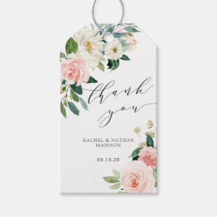 Etiqueta Para Presente Cora o obrigado floral do casamento da flor branca