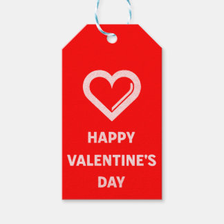 Etiqueta Para Presente Coração Branco Simples Feliz dia de os namorados e
